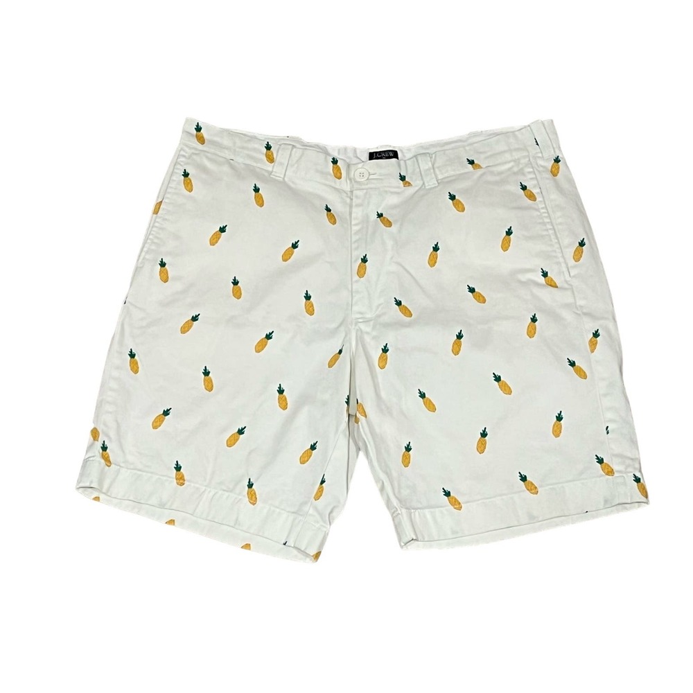 J Crew White Pineapple‎ Gramercy Chino Shorts, 36, 729-V